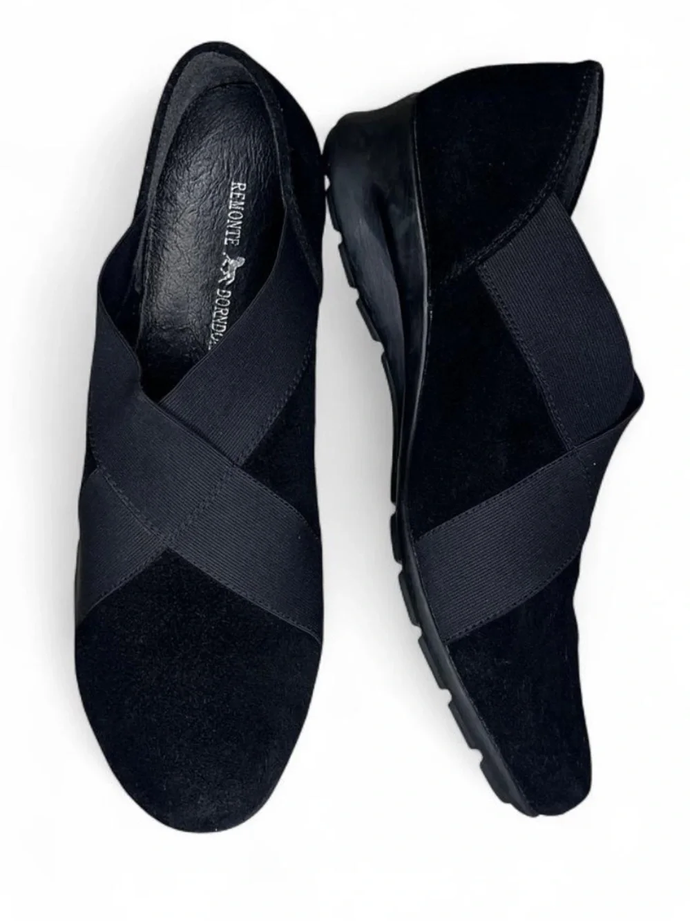 Remonte Wedge Loafers Slip On Comfort Black Shoes Women Size 9 EU 40
